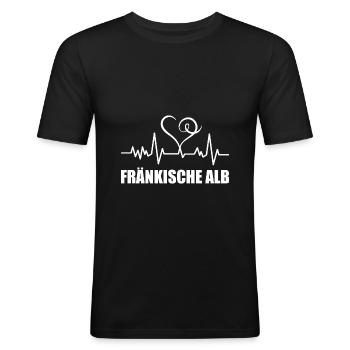Heartbeat Fränkische Alb - Männer Slim Fit T-Shirt - Schwarz - Vorne - Nik (191cm)