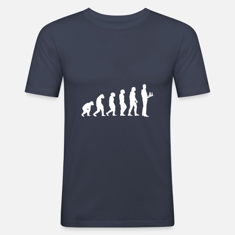 Evolution Kellner - Männer Slim Fit T-Shirt - Navy