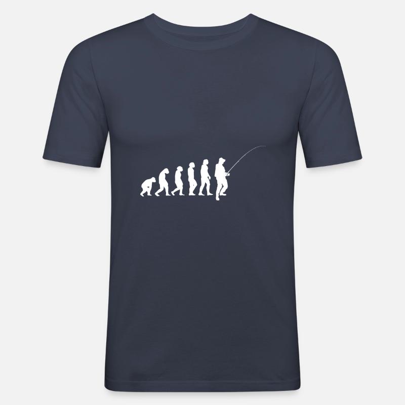 Evolution Angler - Männer Slim Fit T-Shirt - Navy