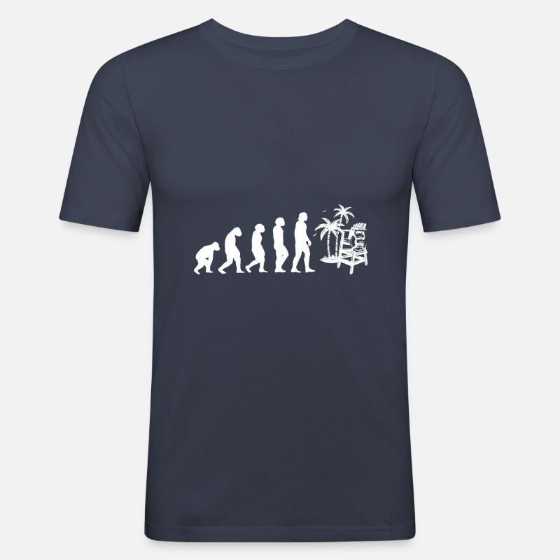 Evolution Bademeister - Männer Slim Fit T-Shirt - Navy