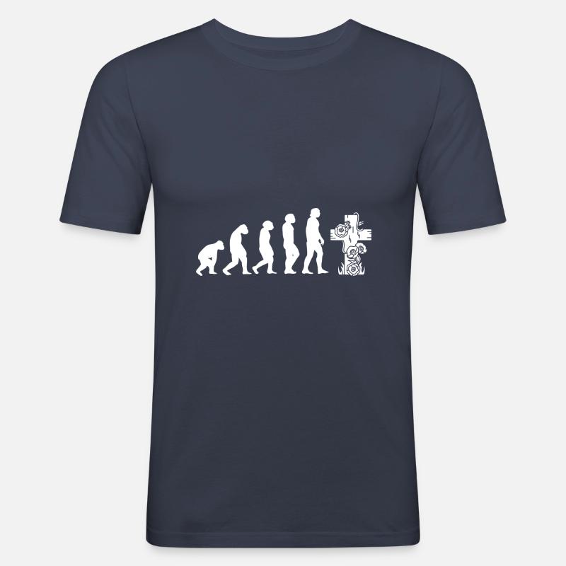 Evolution Bestatter - Männer Slim Fit T-Shirt - Navy
