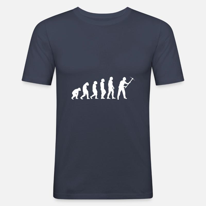 Evolution Bergmann - Männer Slim Fit T-Shirt - Navy