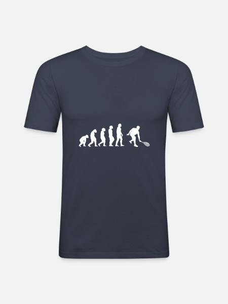 Evolution Tennisspieler - Männer Slim Fit T-Shirt - Navy