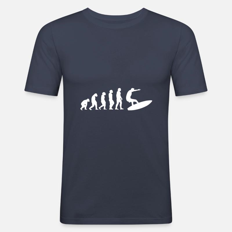 Evolution Surfer - Männer Slim Fit T-Shirt - Navy