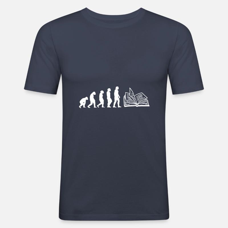 Evolution Geschichtslehrer - Männer Slim Fit T-Shirt - Navy
