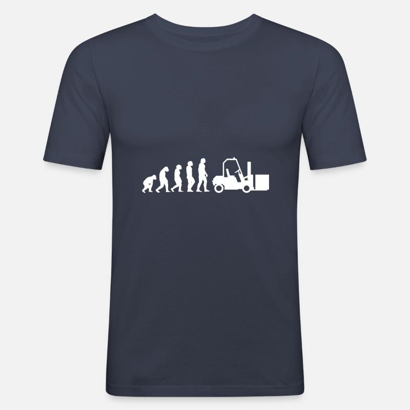 Evolution Staplerfahrer - Männer Slim Fit T-Shirt - Navy
