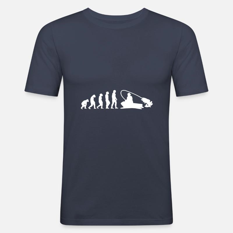 Evolution Zander Angler - Männer Slim Fit T-Shirt - Navy