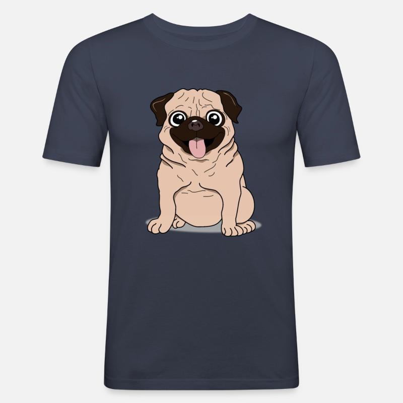 Mops - Männer Slim Fit T-Shirt - Navy