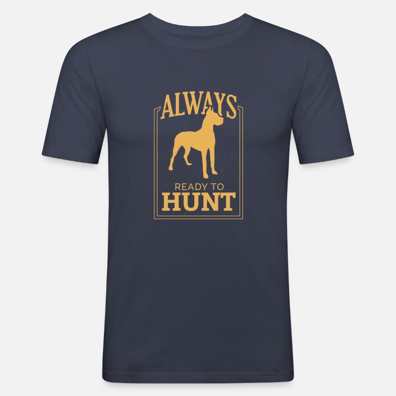 Jagdhund - Männer Slim Fit T-Shirt - Navy