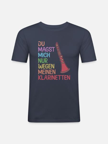 Klarinette Klarinettenspieler Klarinettist - Männer Slim Fit T-Shirt - Navy