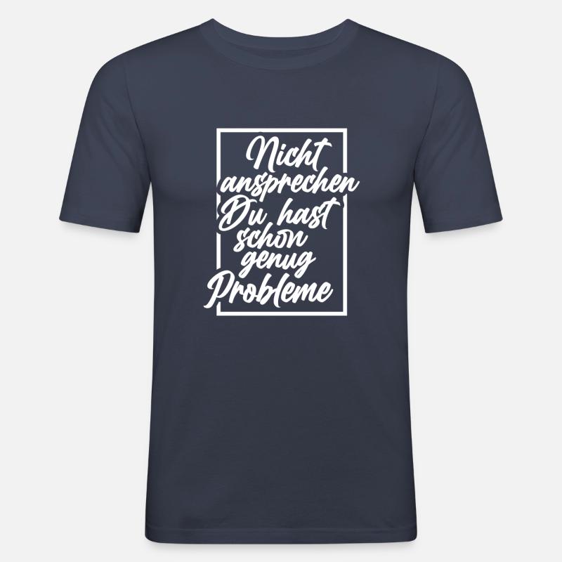 Nicht gucken Datenschutz - Männer Slim Fit T-Shirt - Navy