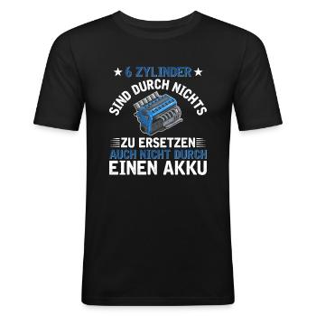 6 Zylinder Tuner Tuning V6 - Männer Slim Fit T-Shirt - Schwarz - Vorne - Nik (191cm)