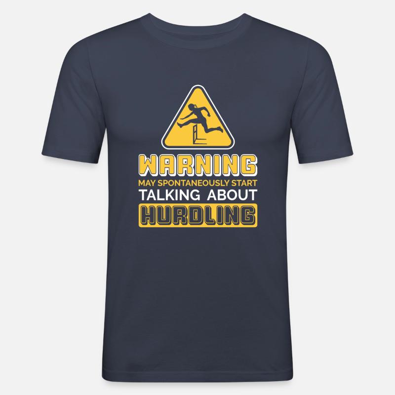 Spontaneously start talking about Hurdling - Männer Slim Fit T-Shirt - Navy