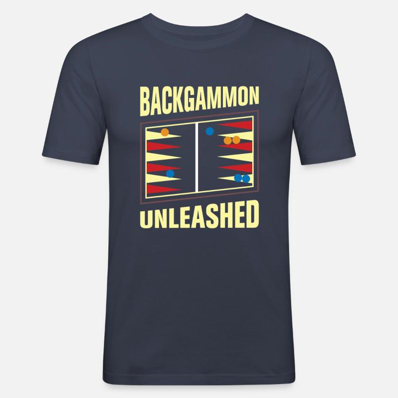 Backgammon Spiel - Männer Slim Fit T-Shirt - Navy