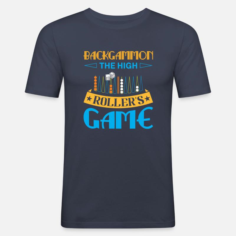Backgammon Spiel - Männer Slim Fit T-Shirt - Navy