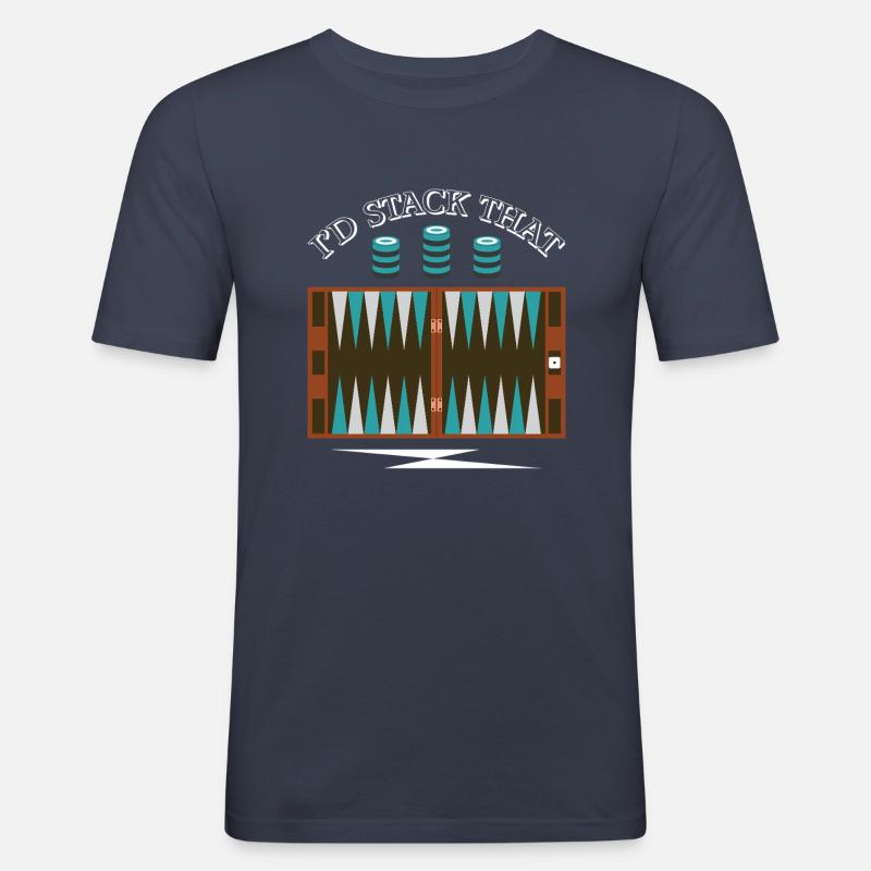 Backgammon Spiel - Männer Slim Fit T-Shirt - Navy