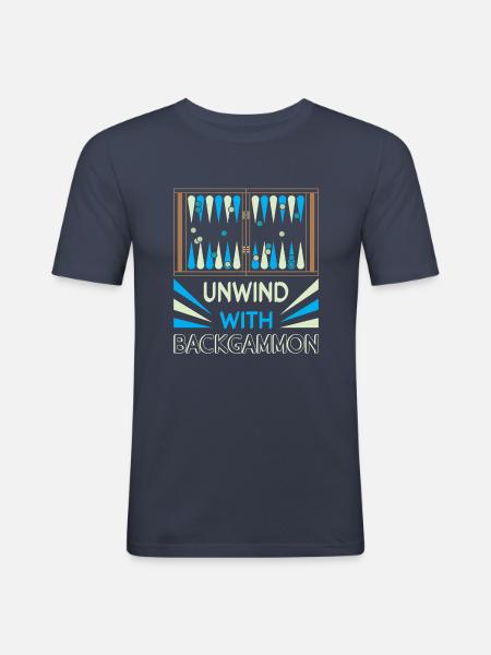Backgammon Spiel - Männer Slim Fit T-Shirt - Navy