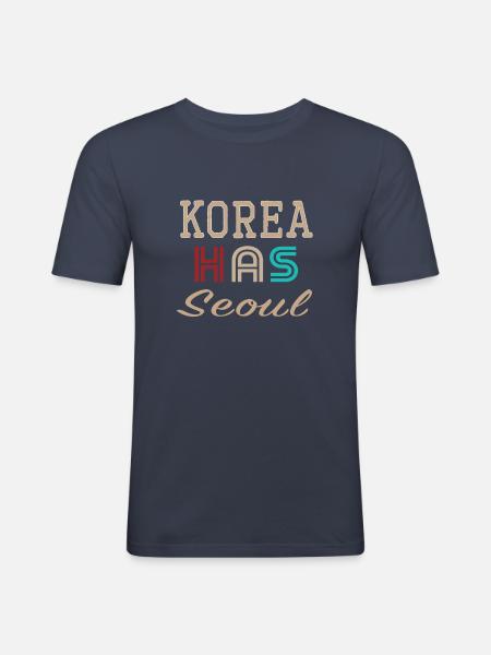 Cute Korea har Seoul-gave til elskere af koreanere - Herre Slim Fit T-Shirt - marineblå