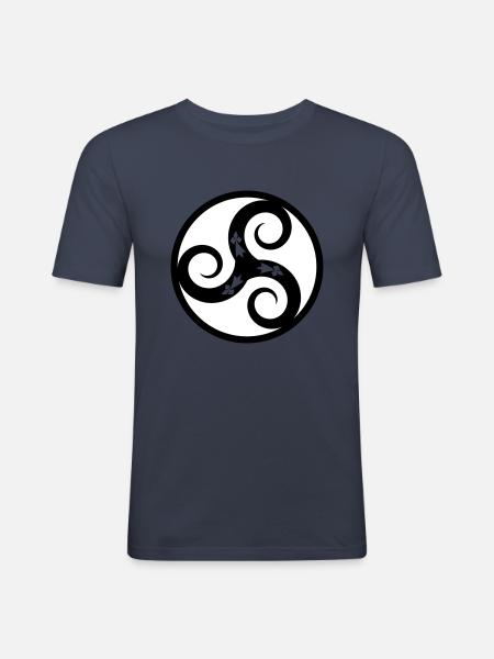 TRISKELL AUX HERMINES - T-shirt près du corps Homme - bleu marine