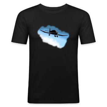 dr400 ciel - T-shirt près du corps Homme - noir - Devant - Nik (191cm)