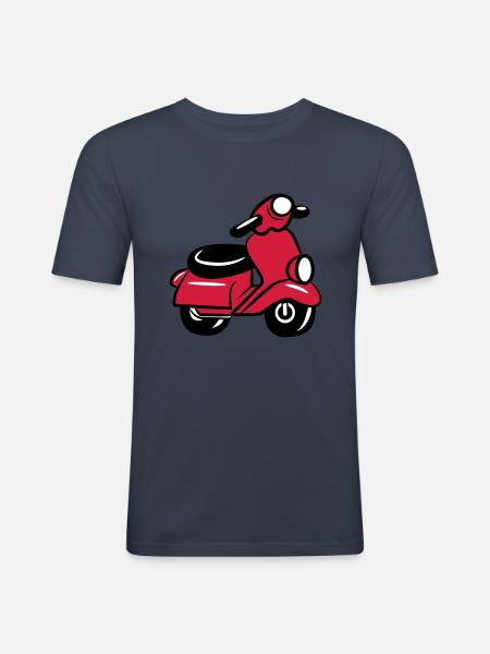 motorroller suess - Männer Slim Fit T-Shirt - Navy
