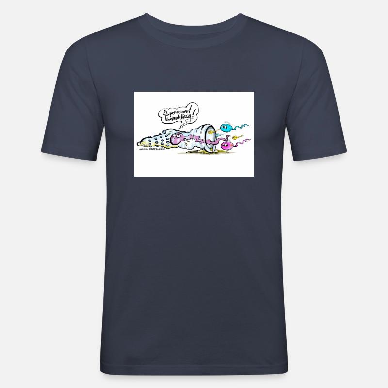 Spermanent - Männer Slim Fit T-Shirt - Navy