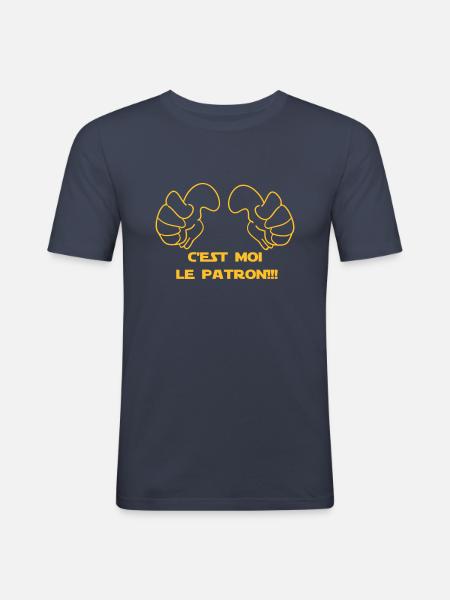 C'EST MOI LE PATRON - T-shirt près du corps Homme - bleu marine
