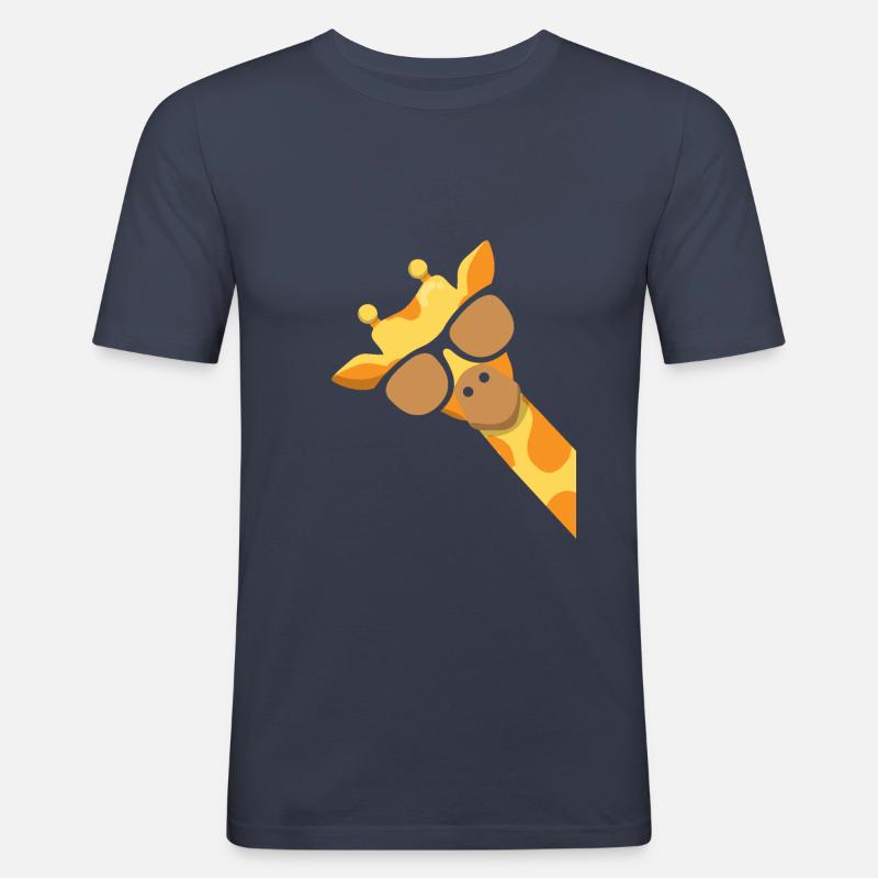 Giraffe - Männer Slim Fit T-Shirt - Navy