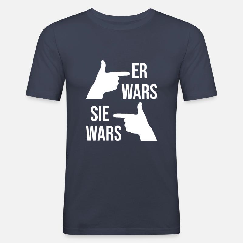 Er wars sie wars - Männer Slim Fit T-Shirt - Navy