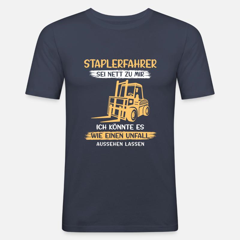 Lagerarbeiter Logistiker Stapler Staplerfahrer - Männer Slim Fit T-Shirt - Navy