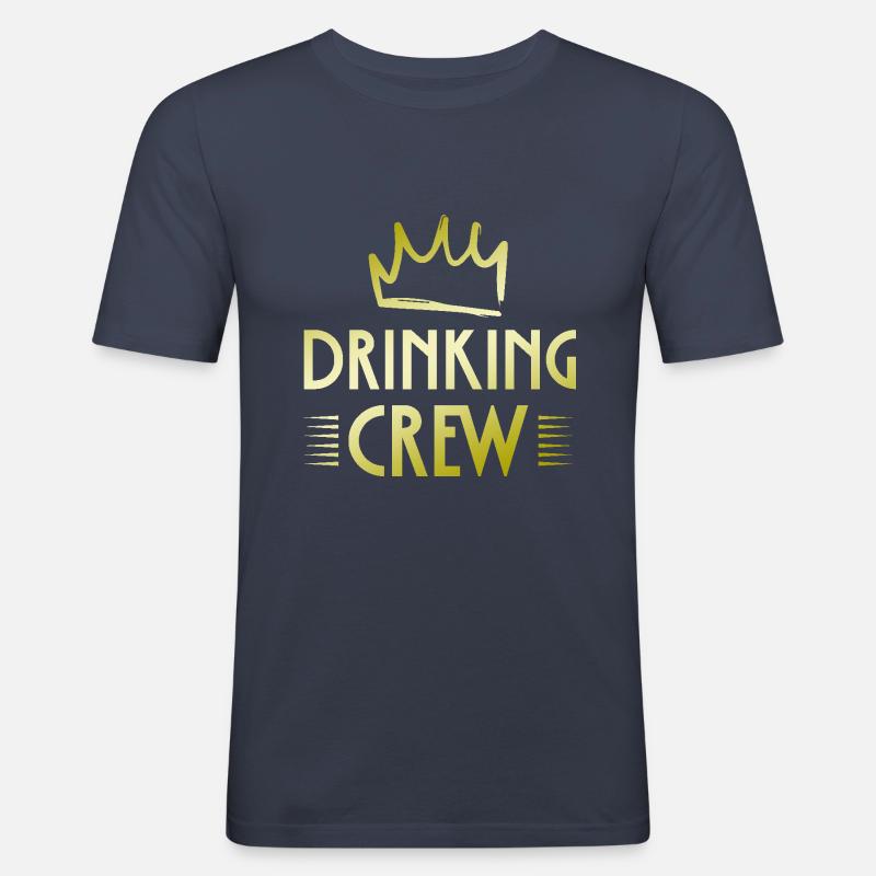 Drinking Crew - Männer Slim Fit T-Shirt - Navy