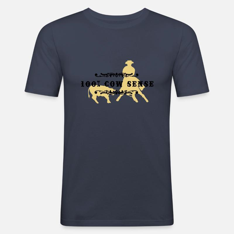 (cowsense_2c) - Männer Slim Fit T-Shirt - Navy