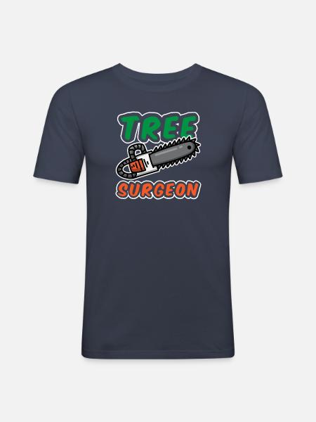 Tree Surgeon Arborist Lumberjack Baumchirurg - Men's Slim Fit T-Shirt - navy