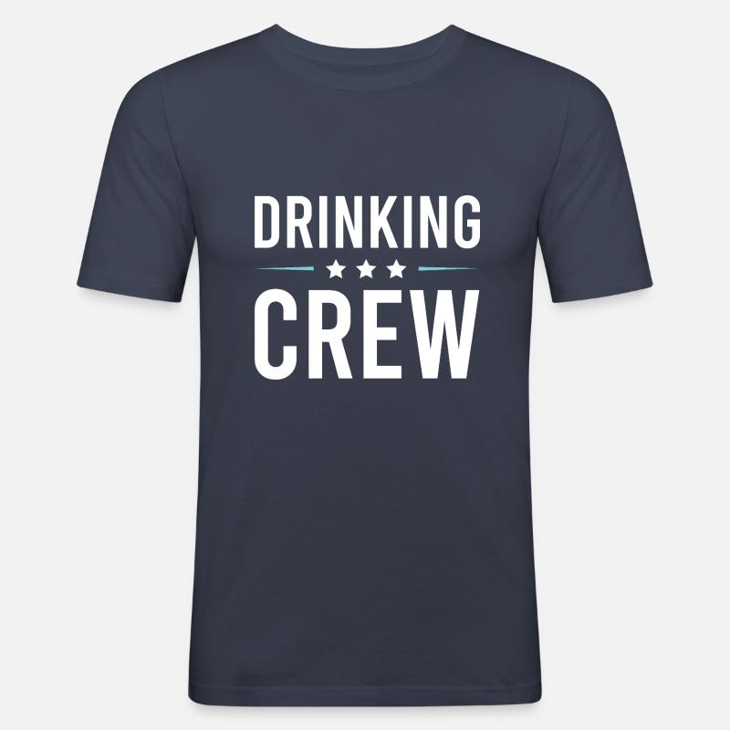 Drinking Crew - Männer Slim Fit T-Shirt - Navy