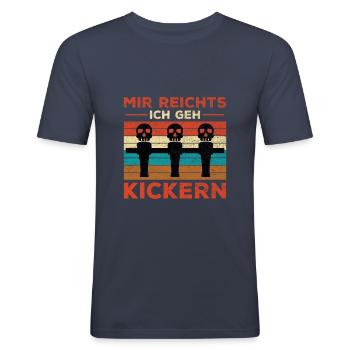 Tischfußball Kickern Tischkicker Sportler Kicker - Männer Slim Fit T-Shirt - Navy - Vorne - Nik (191cm)