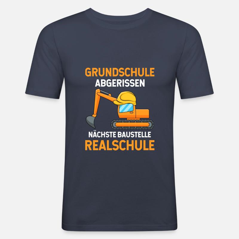 Grundschulabschluss Realschule Einschulung 5Klasse - Männer Slim Fit T-Shirt - Navy