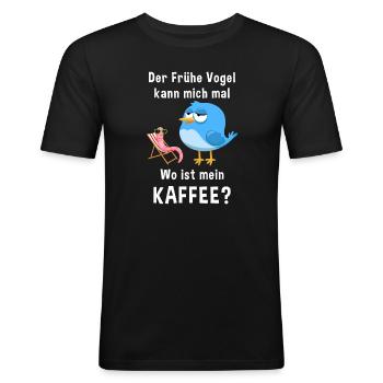 Kaffee Zubehör Koffein Getränk Wachmacher Kaffee - Männer Slim Fit T-Shirt - Schwarz - Vorne - Nik (191cm)