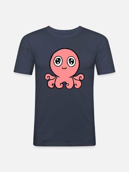 happy octopus - Men's Slim Fit T-Shirt - navy