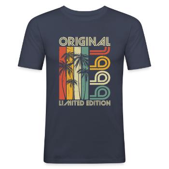 Jahrgang 1999 geboren Vintage Retro Geburtstag - Männer Slim Fit T-Shirt - Navy - Vorne - Nik (191cm)
