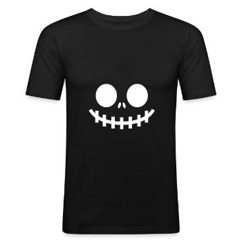 Halloween skull - Men's Slim Fit T-Shirt - black - Front - Nik (191cm)