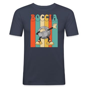 Boccia player dabbing boccia ball with boccia - Men's Slim Fit T-Shirt - navy - Front - Nik (191cm)