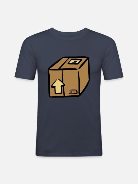 Package package paquet parcel delivery - Men's Slim Fit T-Shirt - navy
