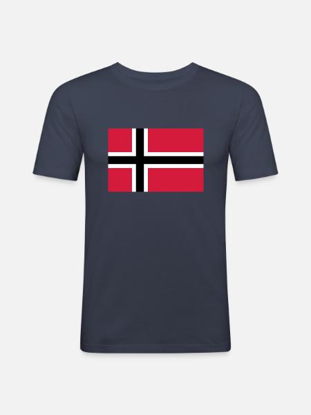 drapeau_norvege - T-shirt près du corps Homme - bleu marine