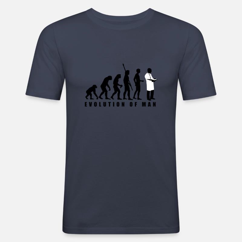evolution_arzt_2c - T-shirt près du corps Homme - bleu marine
