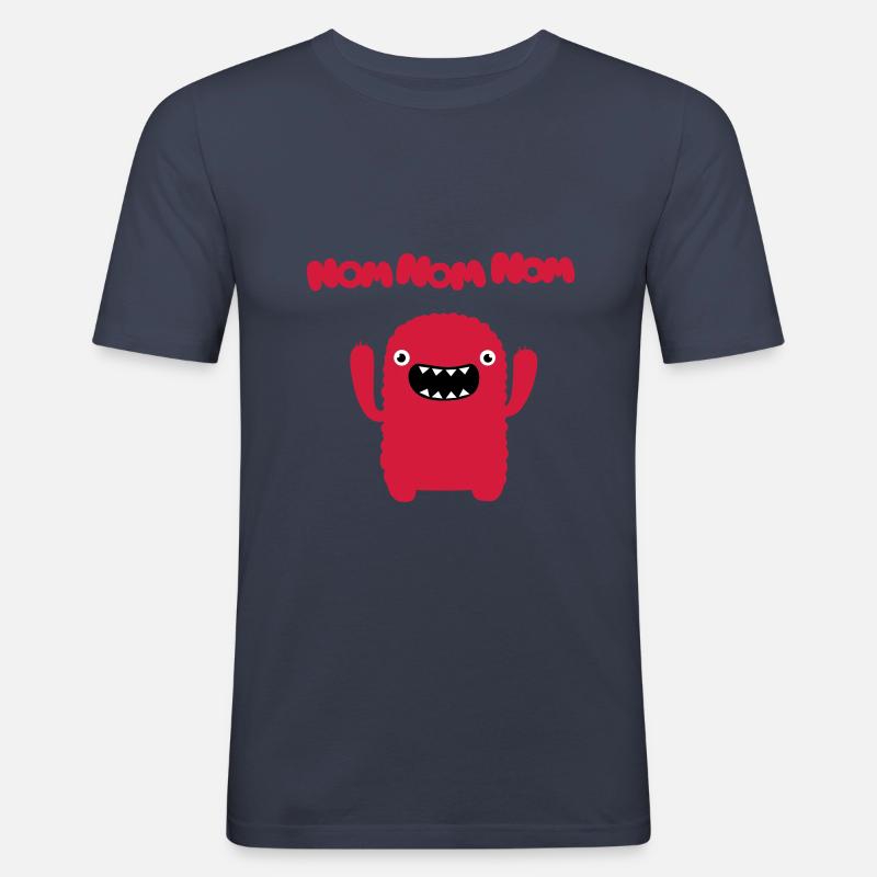 Om nom nom nom - Männer Slim Fit T-Shirt - Navy
