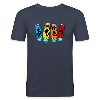 Wakeboarding Wakeboards Wakeboarder Wakeboard - Männer Slim Fit T-Shirt - Navy - Vorne - Nik (191cm)
