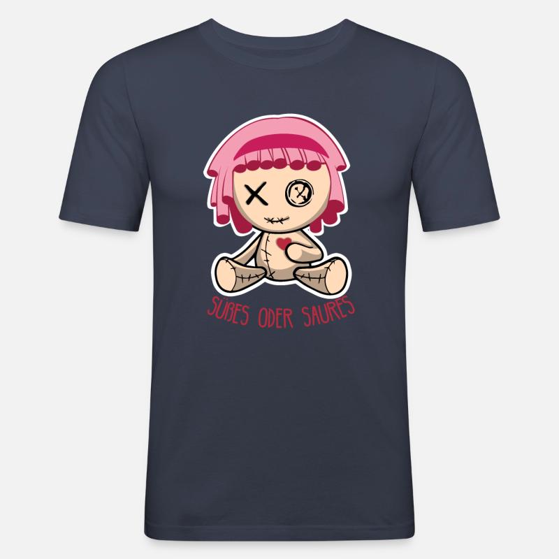 Halloween Puppe - Süßes oder Saures - Männer Slim Fit T-Shirt - Navy
