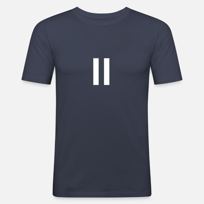 Pause oder Doppel-I? - Männer Slim Fit T-Shirt - Navy