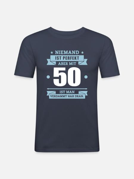 Funshirt 50 - Männer Slim Fit T-Shirt - Navy
