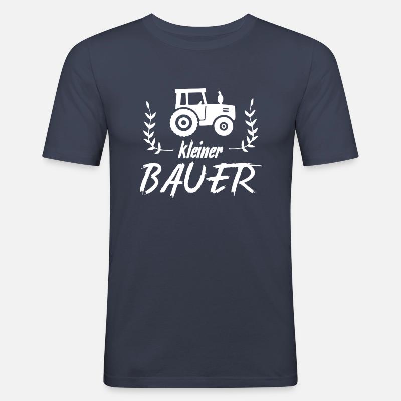 Kleiner Bauer mit Traktor - Männer Slim Fit T-Shirt - Navy